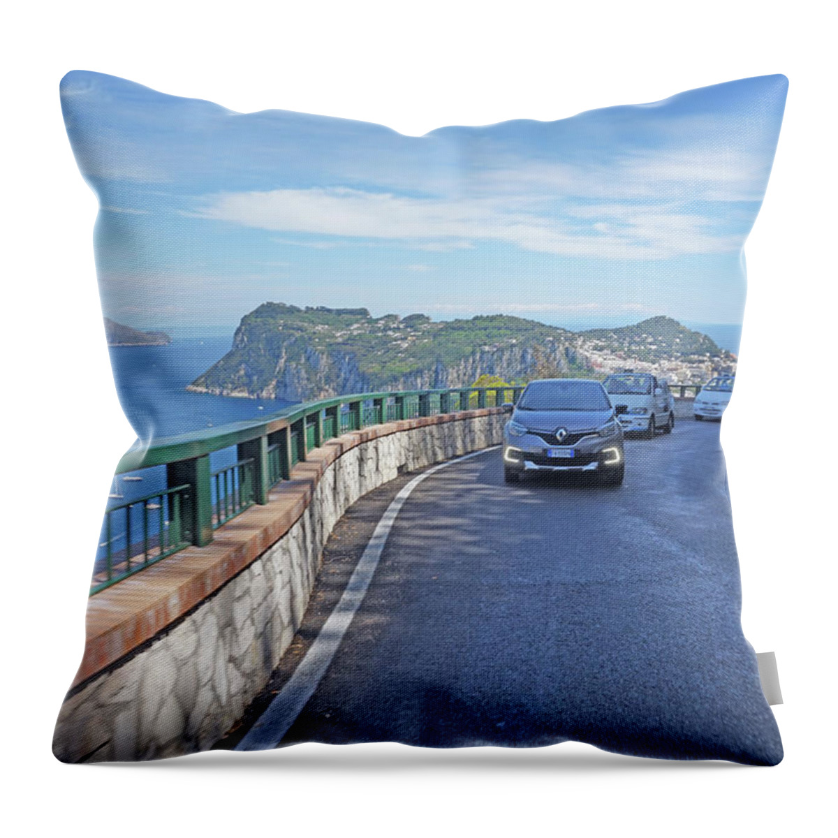 Capri Throw Pillow featuring the photograph Capri Coastal Drive by Yvonne Jasinski
