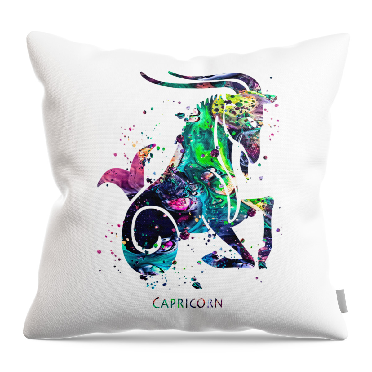 Capricorn Throw Pillow featuring the painting Capricorn Zodiac Sign by Zuzi 's