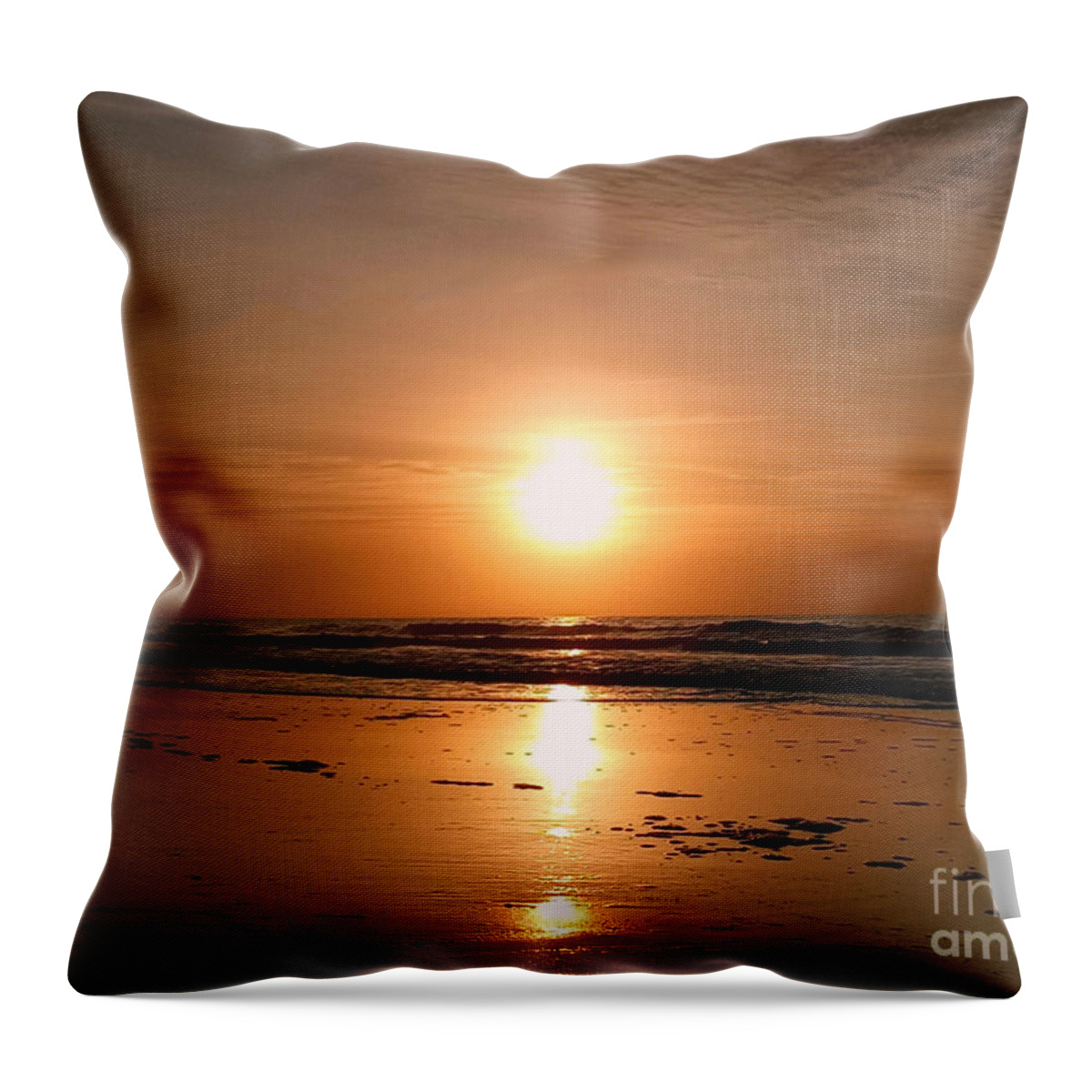 Sunrise Throw Pillow featuring the photograph Carolina Sunrise by Dani McEvoy