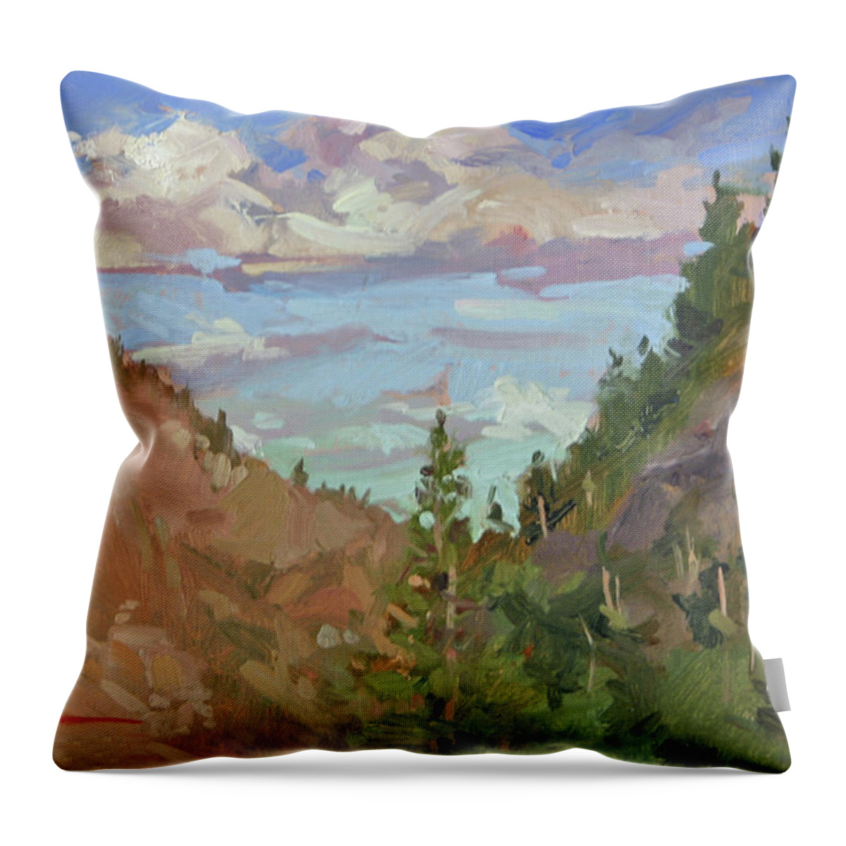 Montana Mountains Throw Pillow featuring the painting Carson Canyon by Betty Jean Billups