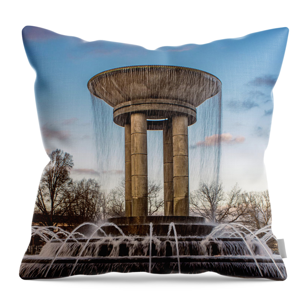 Fountain Throw Pillow featuring the photograph Cary Fountain by Rick Nelson