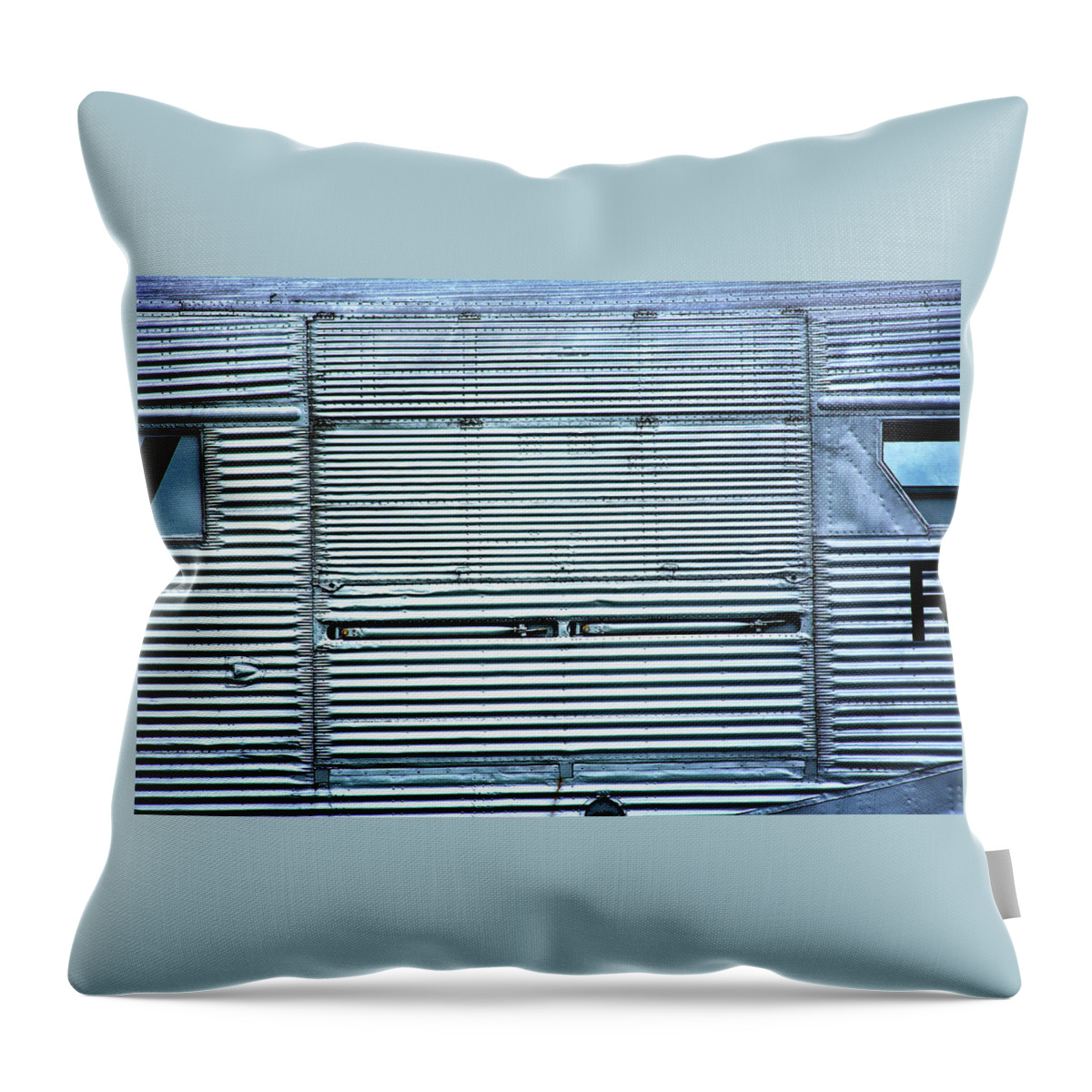 Corrugated Iron Throw Pillow featuring the photograph Case made of corrugated iron by Bernhard Schaffer