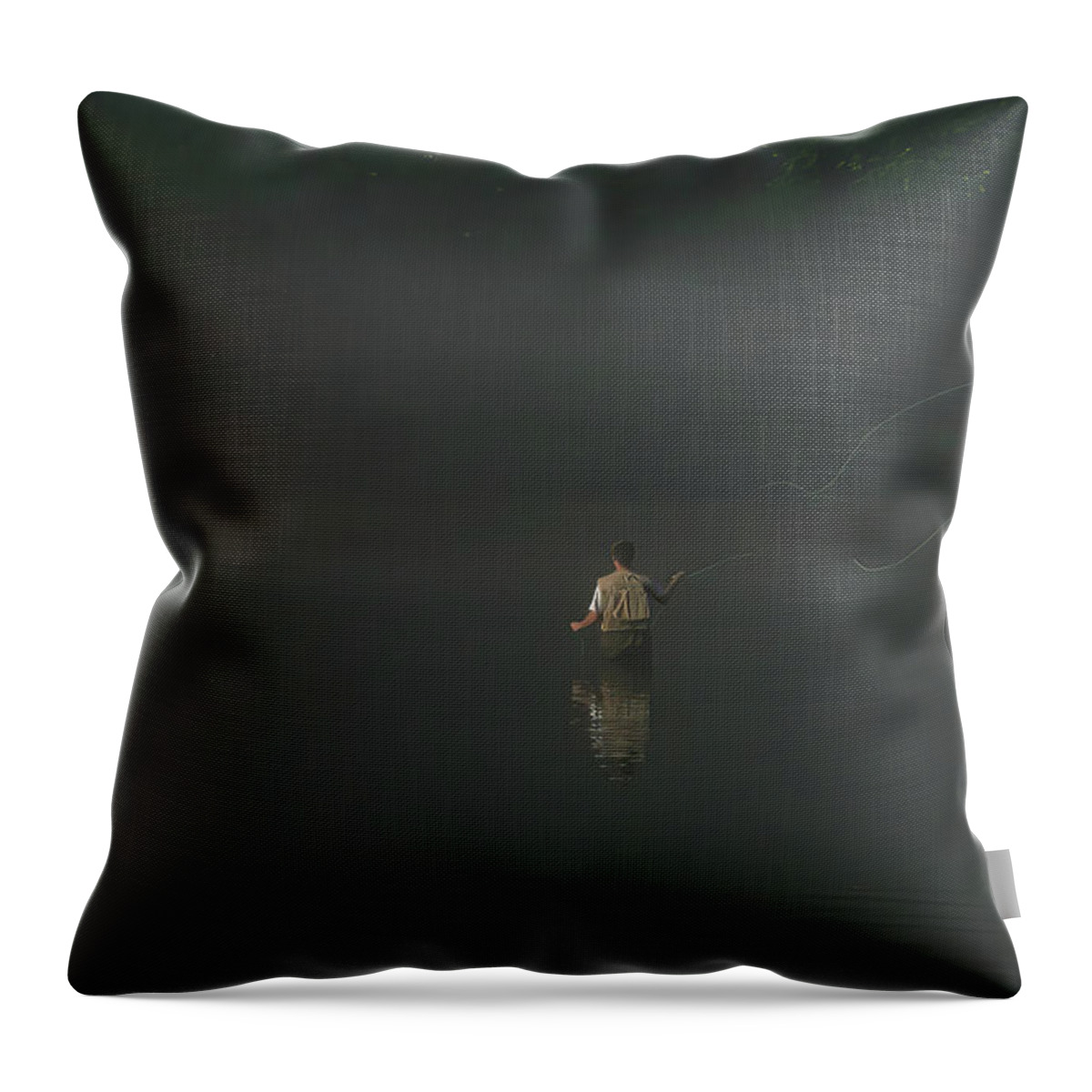 Fishing Throw Pillow featuring the photograph Cast by Lens Art Photography By Larry Trager