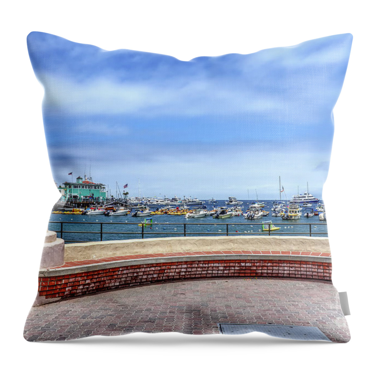 Catalina Throw Pillow featuring the photograph Catalina Island View by Eddie Yerkish