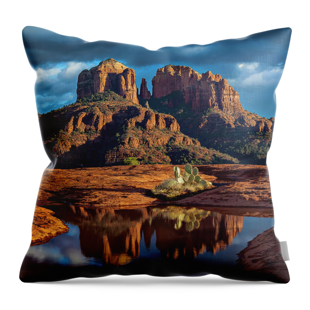 Cathedral-rock Throw Pillow featuring the photograph Cathedral Rock by Gary Johnson