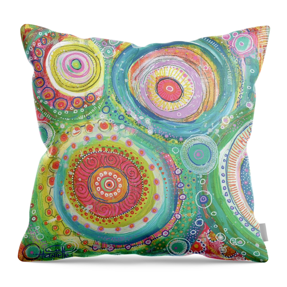 Cattywampus Throw Pillow featuring the painting Cattywampus by Tanielle Childers