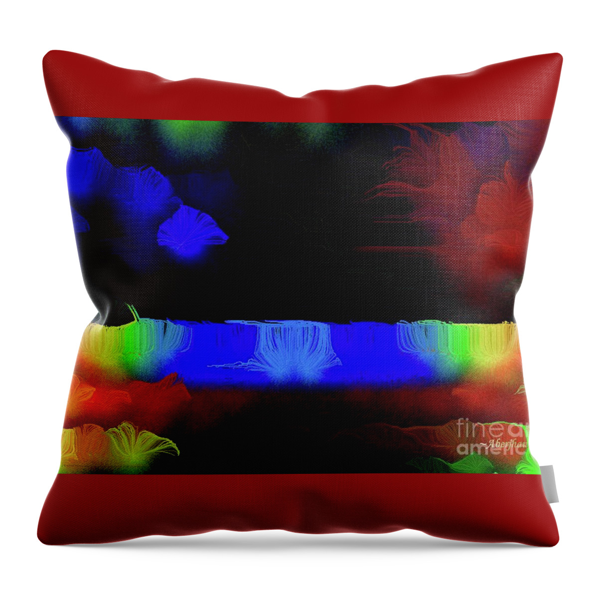 American History Throw Pillow featuring the mixed media Cautiously Crossing the Bridge of Blue and Red Uncertainty by Aberjhani