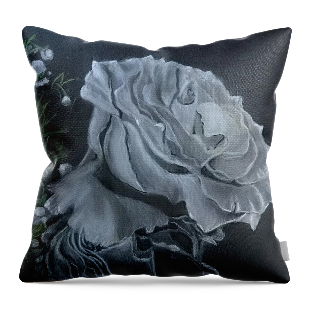Black And White Throw Pillow featuring the pastel Celebrate Life by Juliette Becker