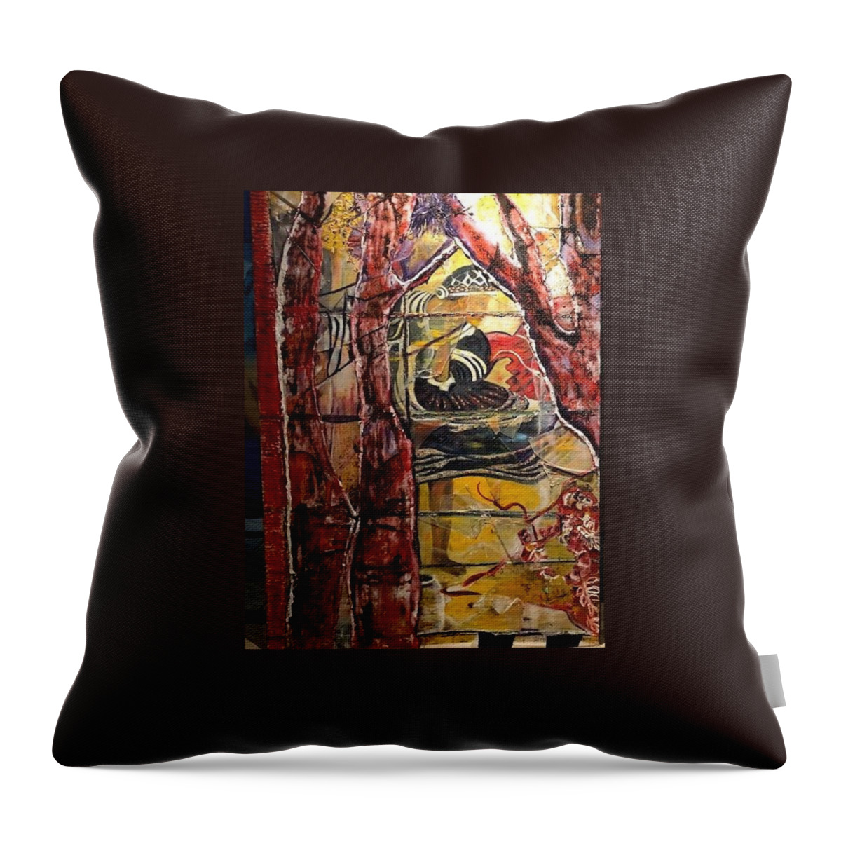 Dancing Throw Pillow featuring the painting Celebration by Peggy Blood