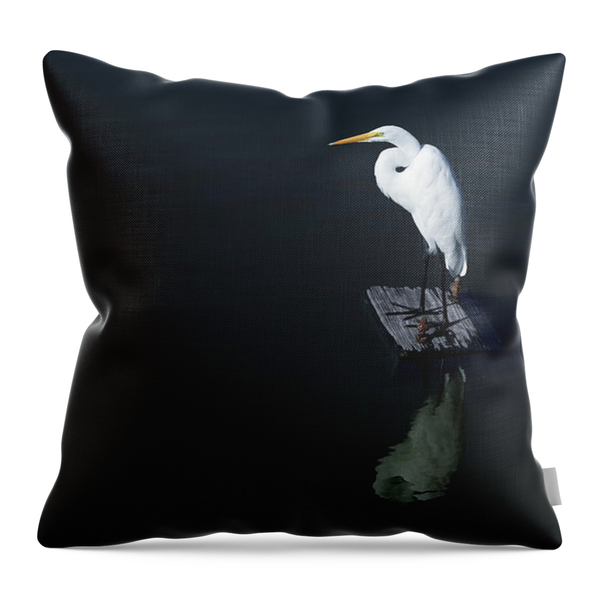 Heron Throw Pillow featuring the digital art Chairman of the Board by Brad Barton