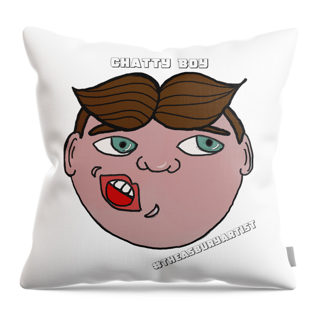 Asbury Park Throw Pillow featuring the painting Chatty Boy NB by Patricia Arroyo