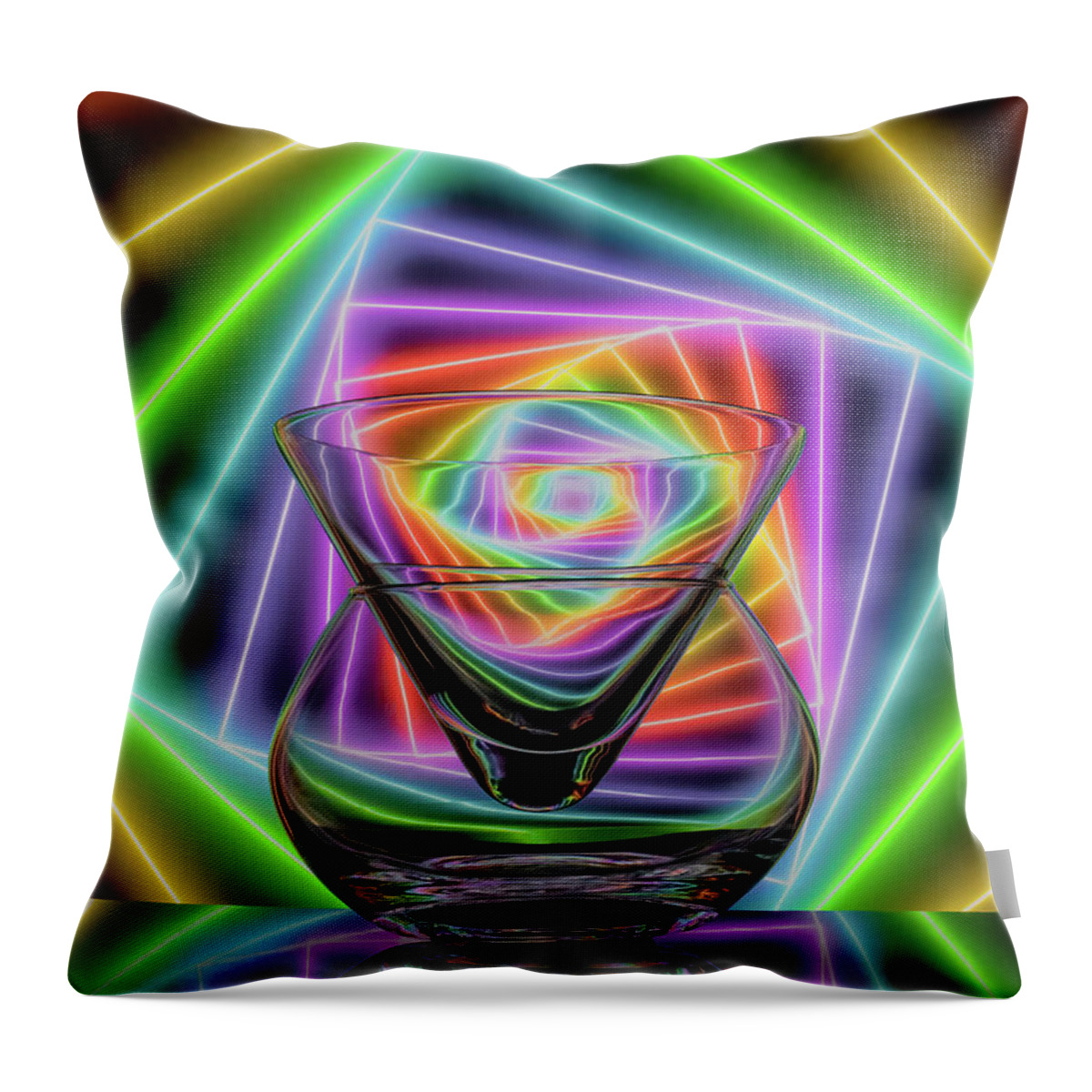 Refracting Glassware Throw Pillow featuring the photograph Cheers to the Season by Sylvia Goldkranz