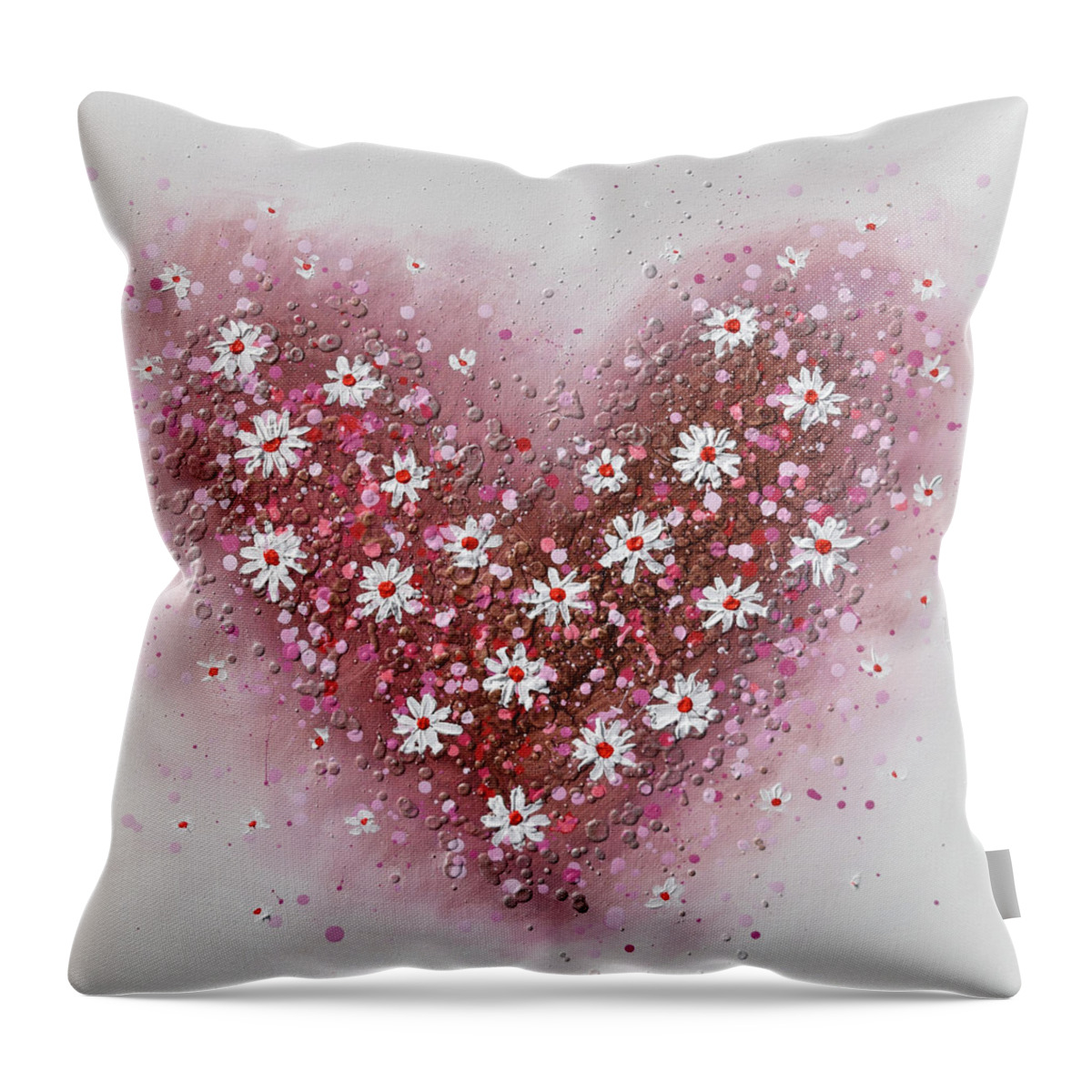 Heart Throw Pillow featuring the painting Cherished by Amanda Dagg