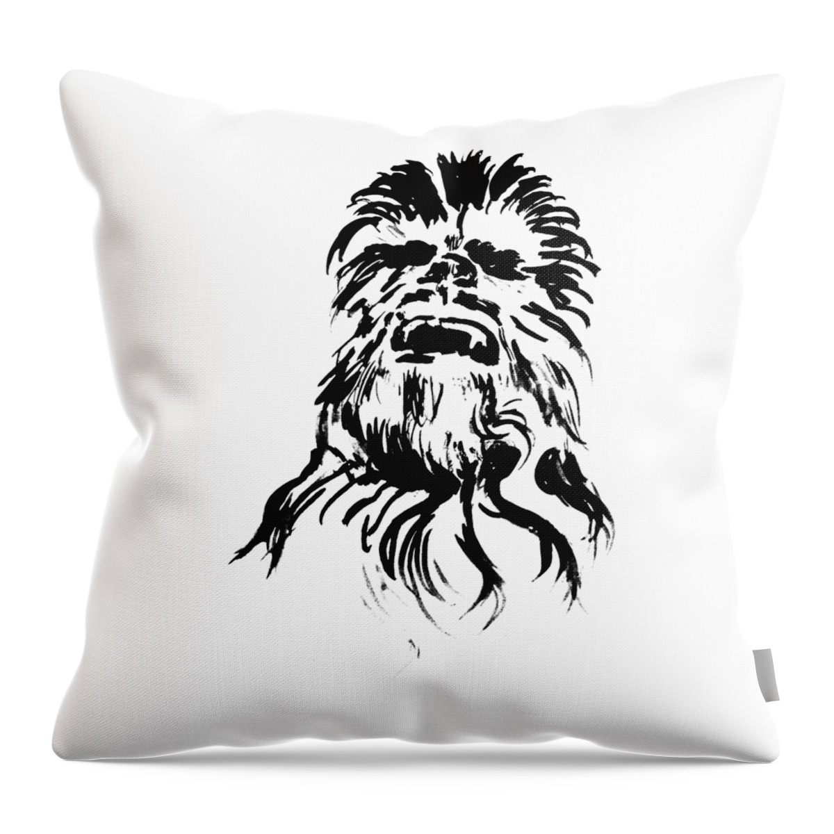 Chewbacca Throw Pillow featuring the painting Chewbacca by Pechane Sumie