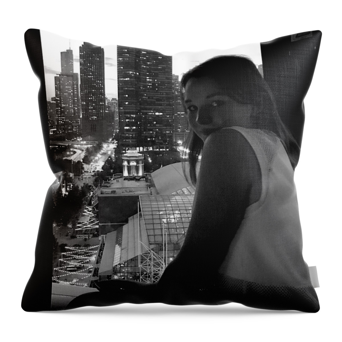 Chicago Throw Pillow featuring the photograph Chicago from a Ride on the Pier by Lee Darnell