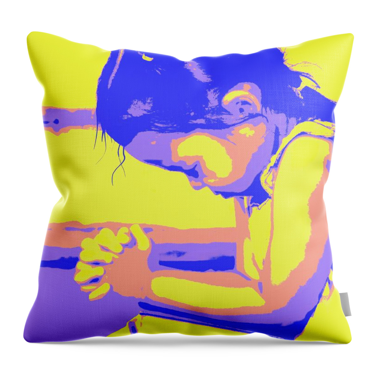 Prayer Throw Pillow featuring the painting Child Praying 1 by Jack Bunds