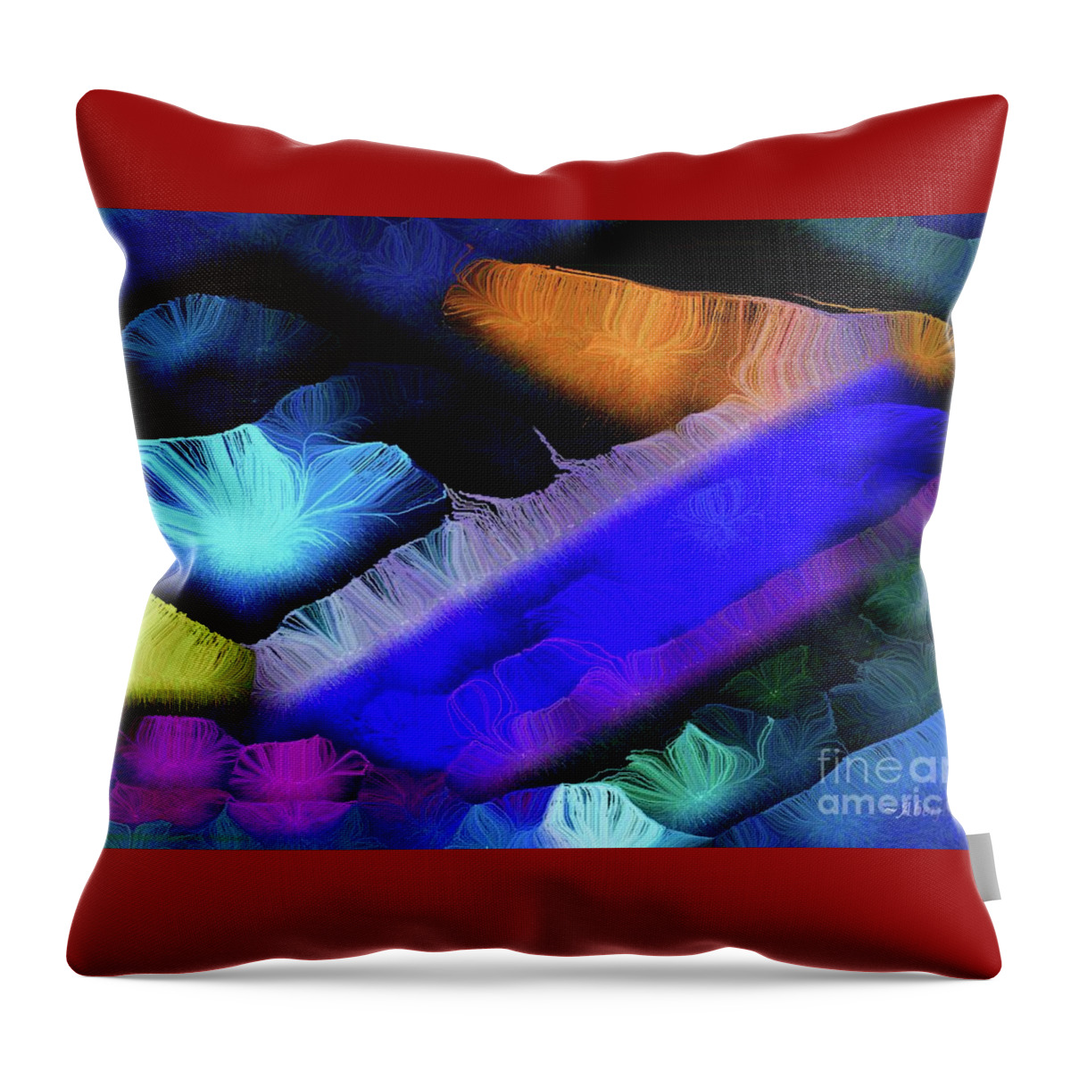Silk-featherbrush Artstyle Paintings Throw Pillow featuring the digital art Children of Rumis Vision of Love and Peace Number 1 by Aberjhani