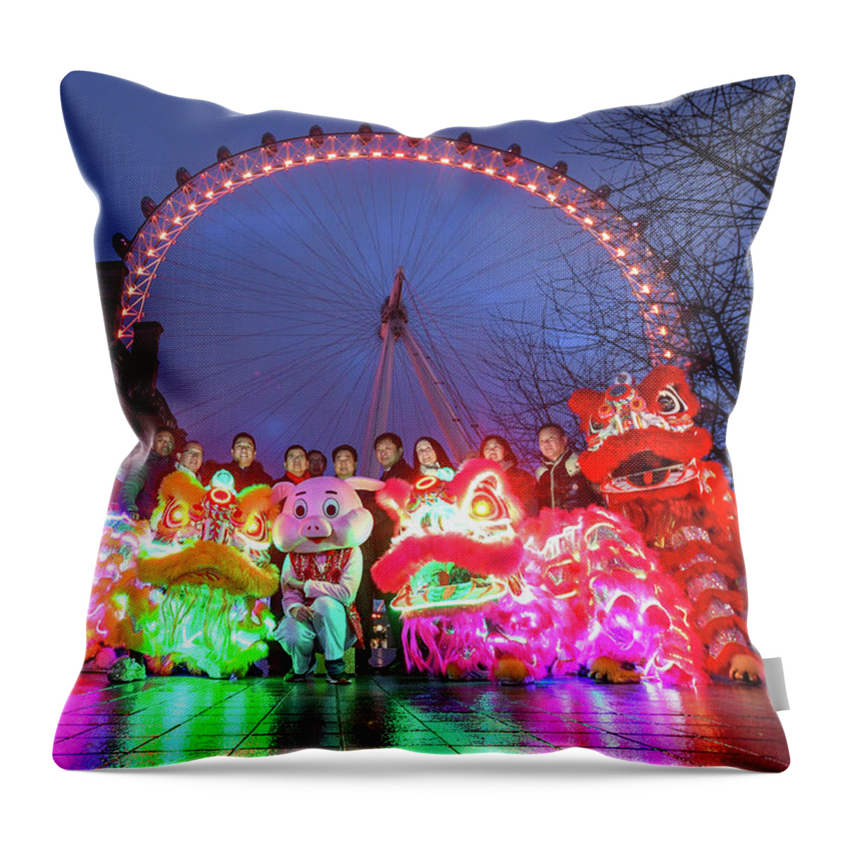 Chinese Throw Pillow featuring the photograph Chinese New Year 2019 by Andrew Lalchan