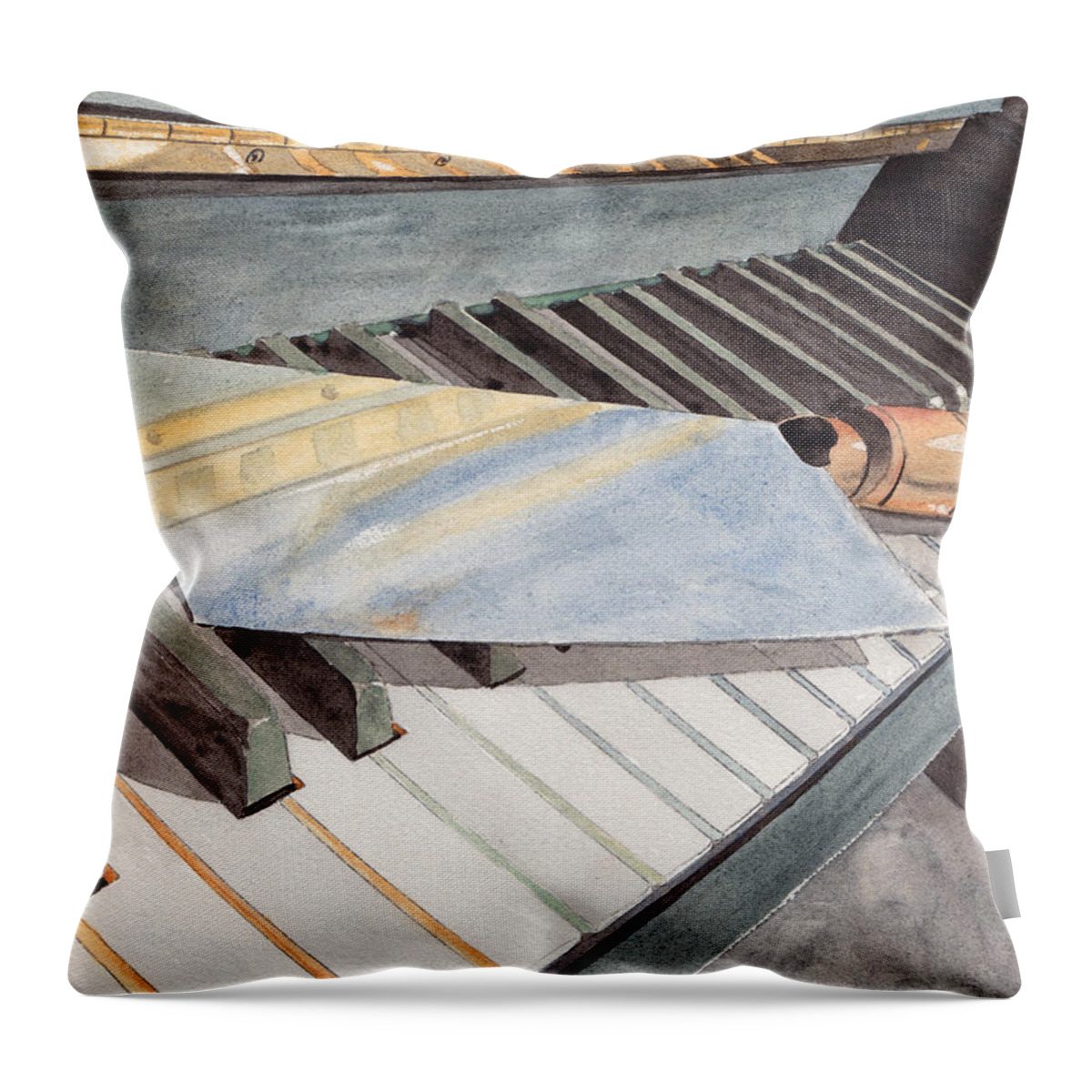 Piano Throw Pillow featuring the painting Chopstix by Ken Powers
