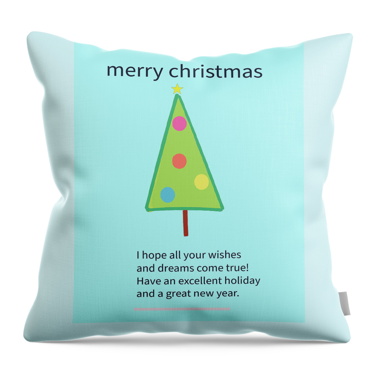 Holiday Throw Pillow featuring the digital art merry Christmas tree by Ashley Rice
