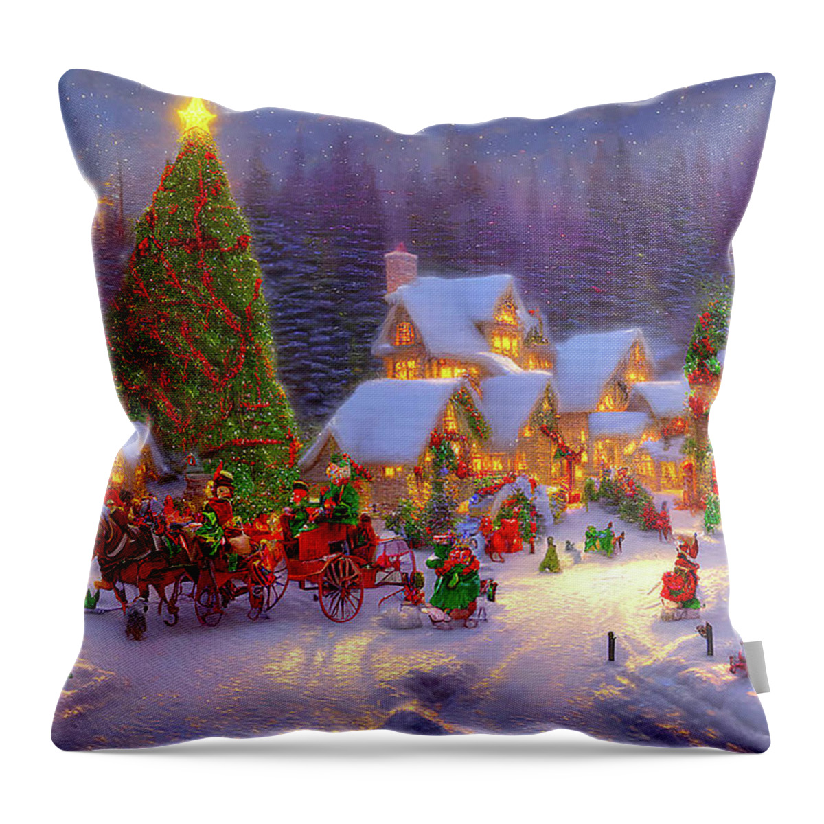 Christmas Tapestry 18x 18 Throw Pillow Covers