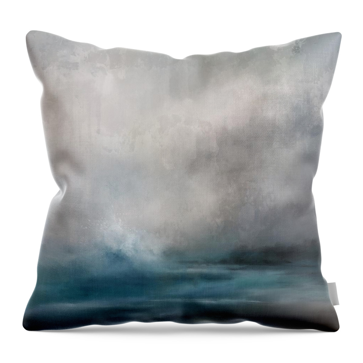 Ocean Throw Pillow featuring the painting Churning Sea by Jai Johnson
