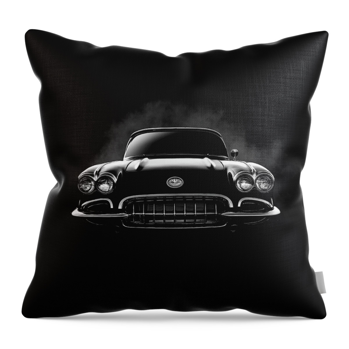 Corvette Throw Pillow featuring the digital art Circa '59 by Douglas Pittman