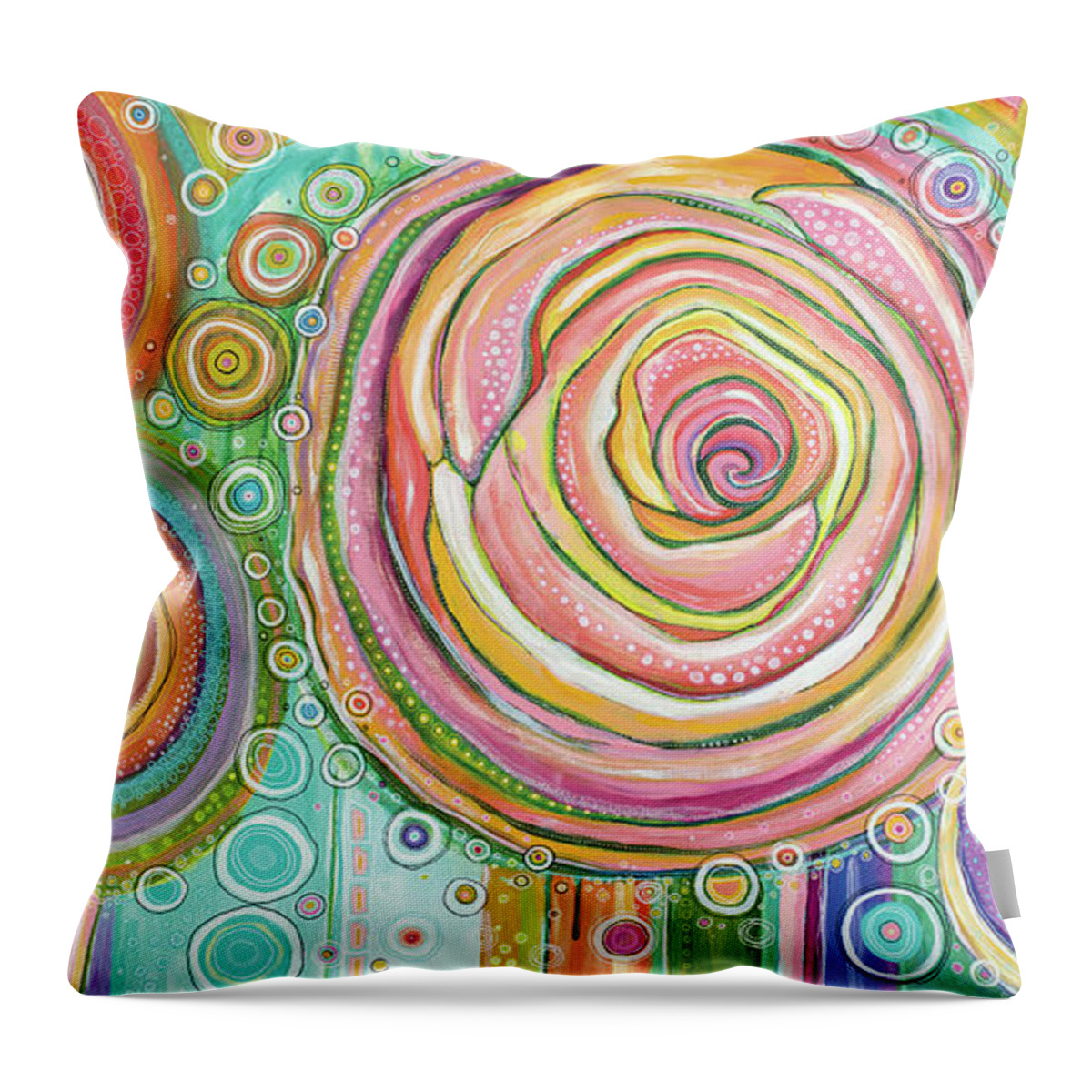 Circle Of Life Throw Pillow featuring the painting Circle of Life by Tanielle Childers