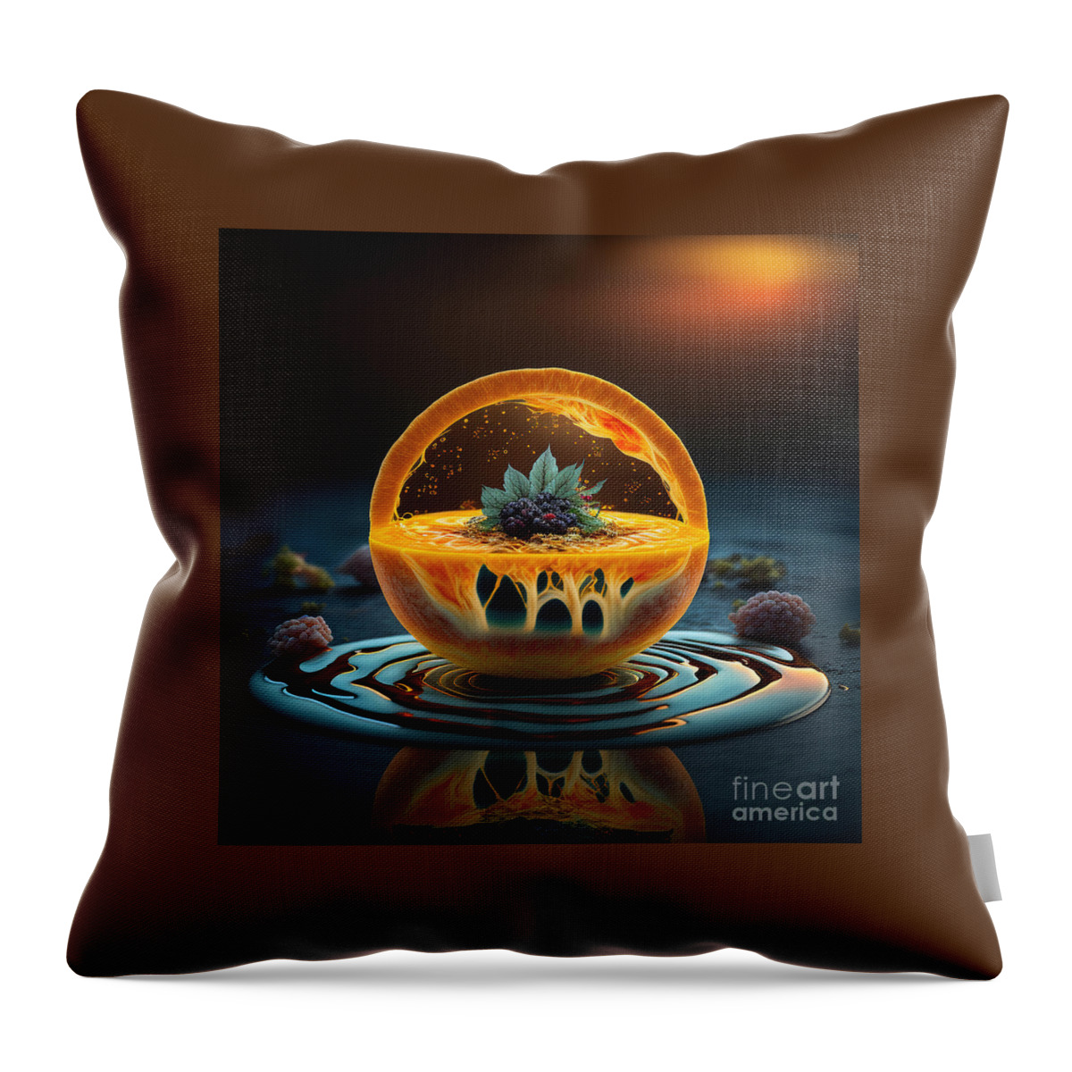 Collector Of Light Throw Pillow featuring the digital art Sol Citrico by Jay Schankman