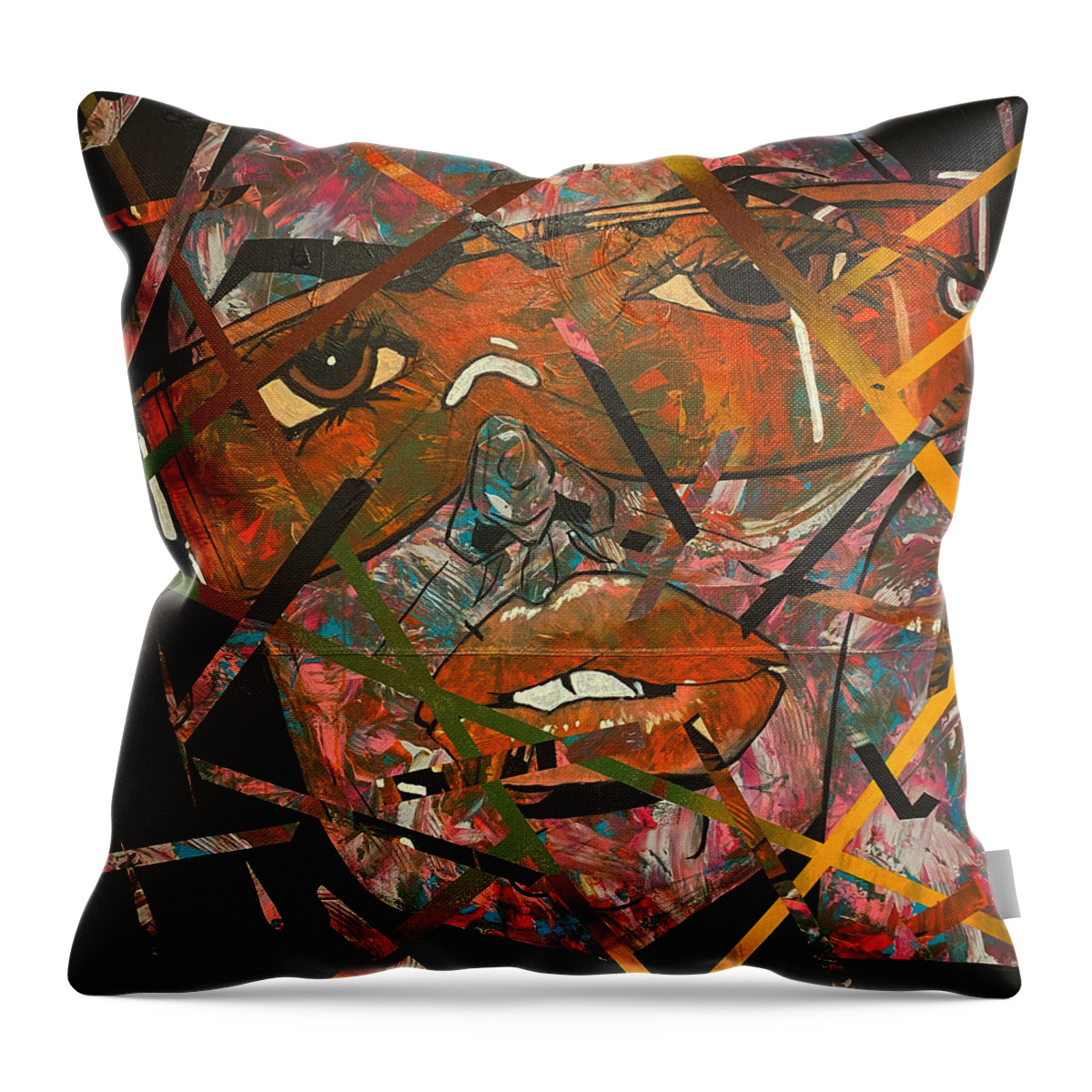 Abstract Expressionism Throw Pillow featuring the painting City Gurl by Julius Hannah