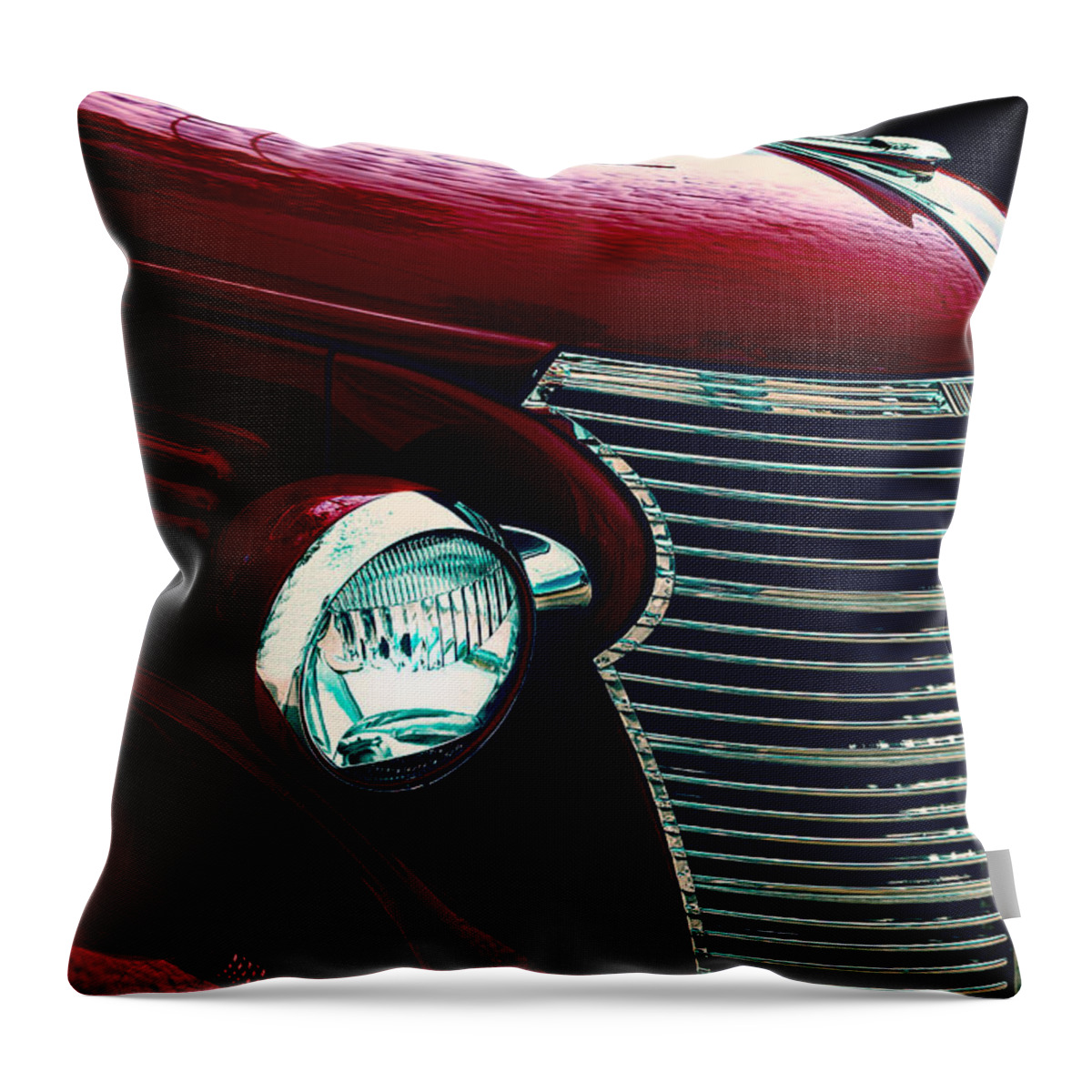 Red Throw Pillow featuring the photograph Classic Red Truck by Carrie Hannigan
