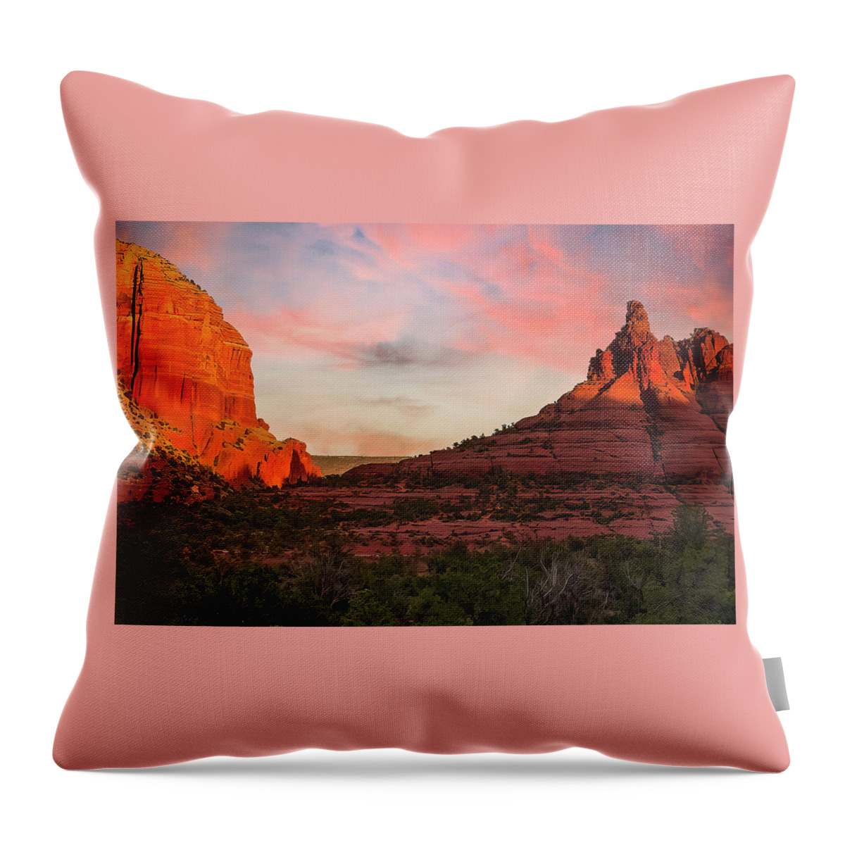  Throw Pillow featuring the photograph Climbing Bell Rock by Al Judge