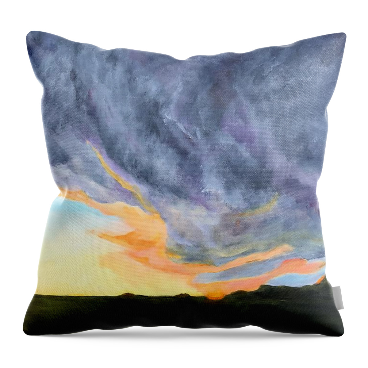 Cloud Throw Pillow featuring the painting Cloud Fury by Deborah Naves