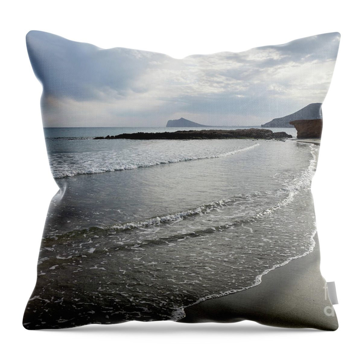 Mediterranean Coast Throw Pillow featuring the photograph Clouds, light and water by Adriana Mueller