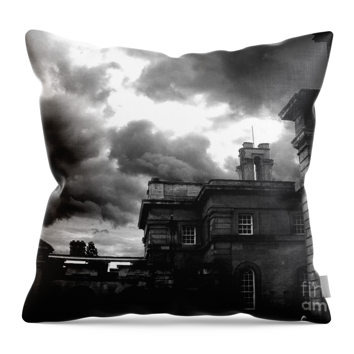Blenheim Castle Throw Pillow featuring the photograph Clouds Over Blenheim by Brian Watt