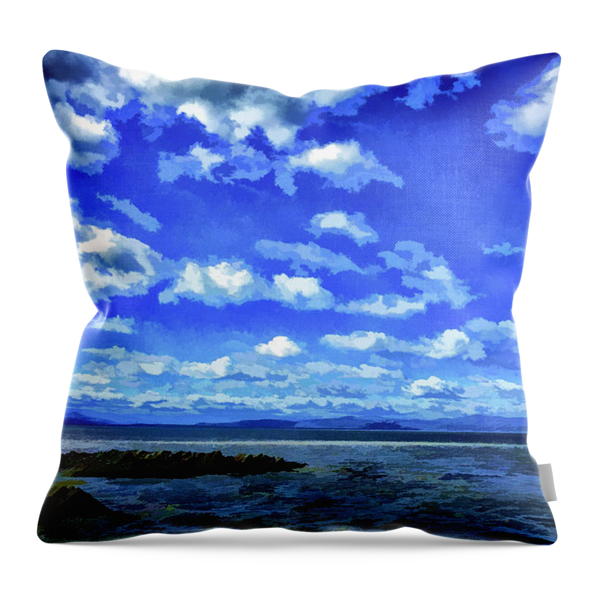 2016 Throw Pillow featuring the photograph Clouds over St Lawrence by Monroe Payne
