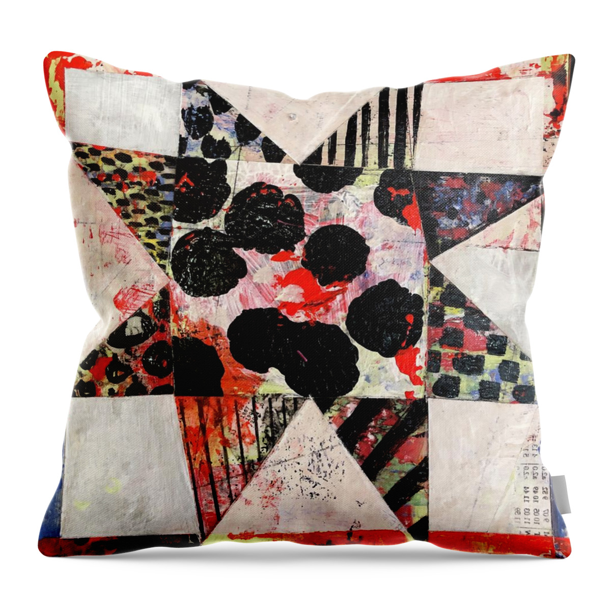 My Favorite Of All My Individual Star Paintings. Created In Many Layers Throw Pillow featuring the painting Clown Star by Cyndie Katz
