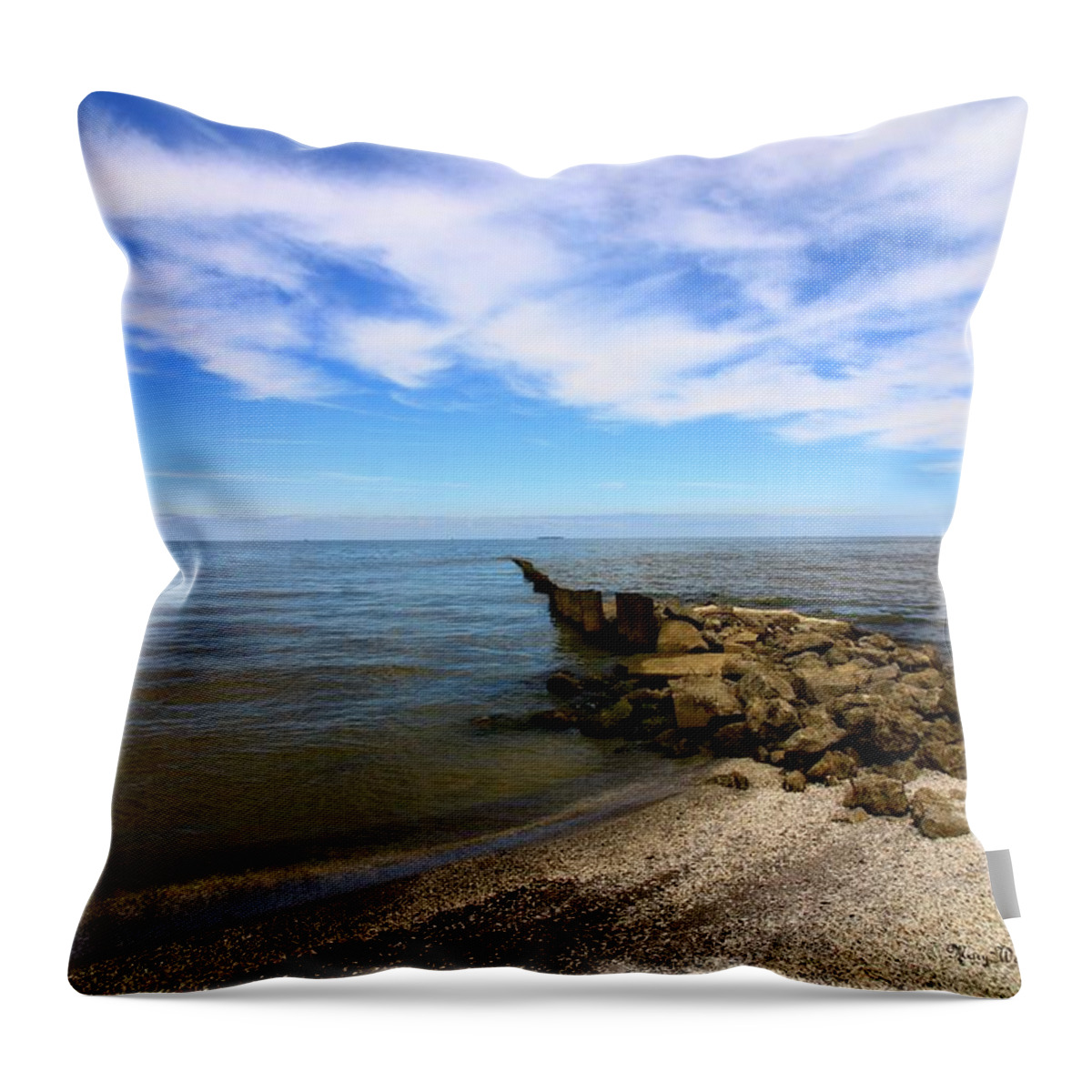 Lake Erie Throw Pillow featuring the photograph Coastal Ohio Series 1 by Mary Walchuck