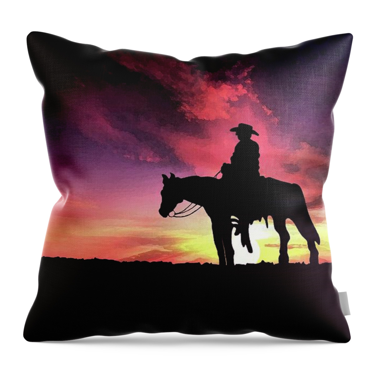 Indian Inks Throw Pillow featuring the painting Coastline Rider by Simon Read