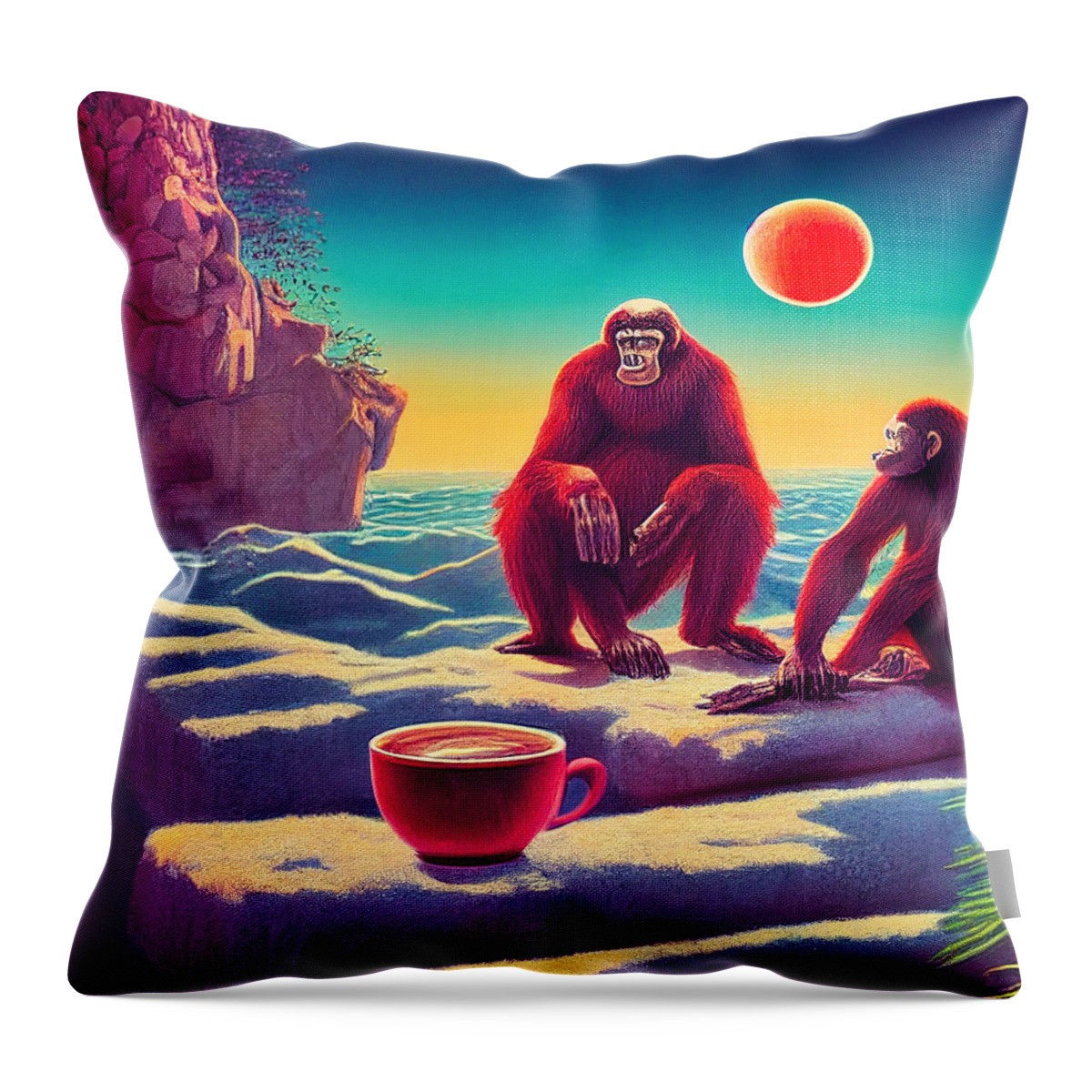Coffee Throw Pillow featuring the digital art Coffee #58 by Craig Boehman