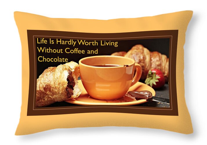 Coffee Throw Pillow featuring the photograph Coffee and Chocolate by Nancy Ayanna Wyatt Hermann and Richter