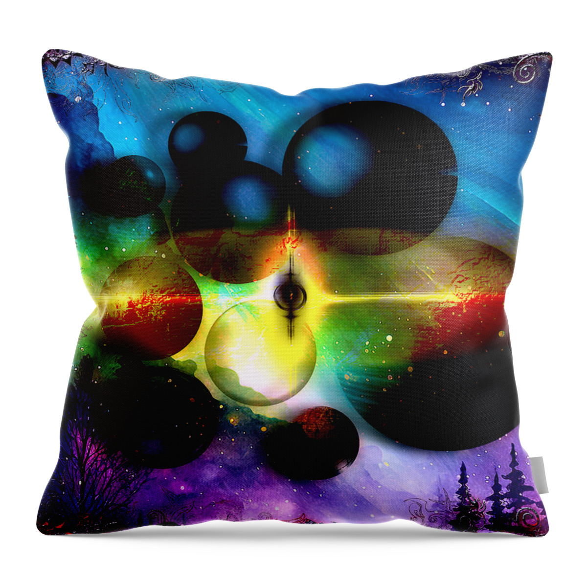Orb Throw Pillow featuring the digital art Cold Hearted Orb by Michael Damiani