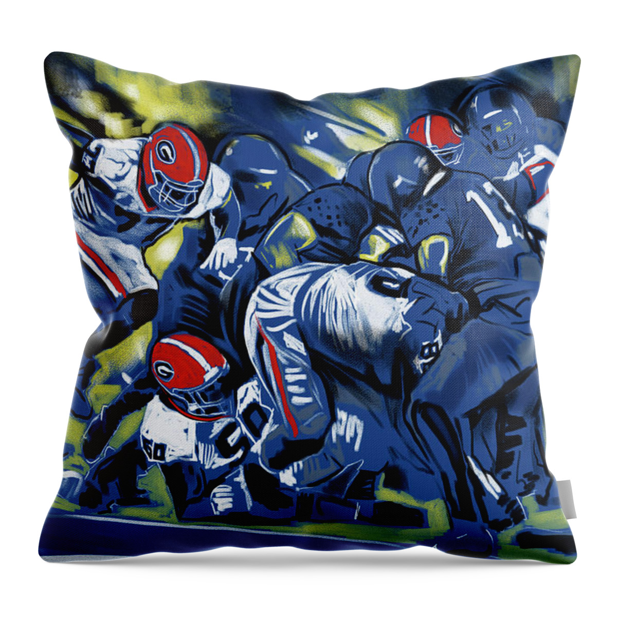 Cold Victory Throw Pillow featuring the painting Cold Victory by John Gholson