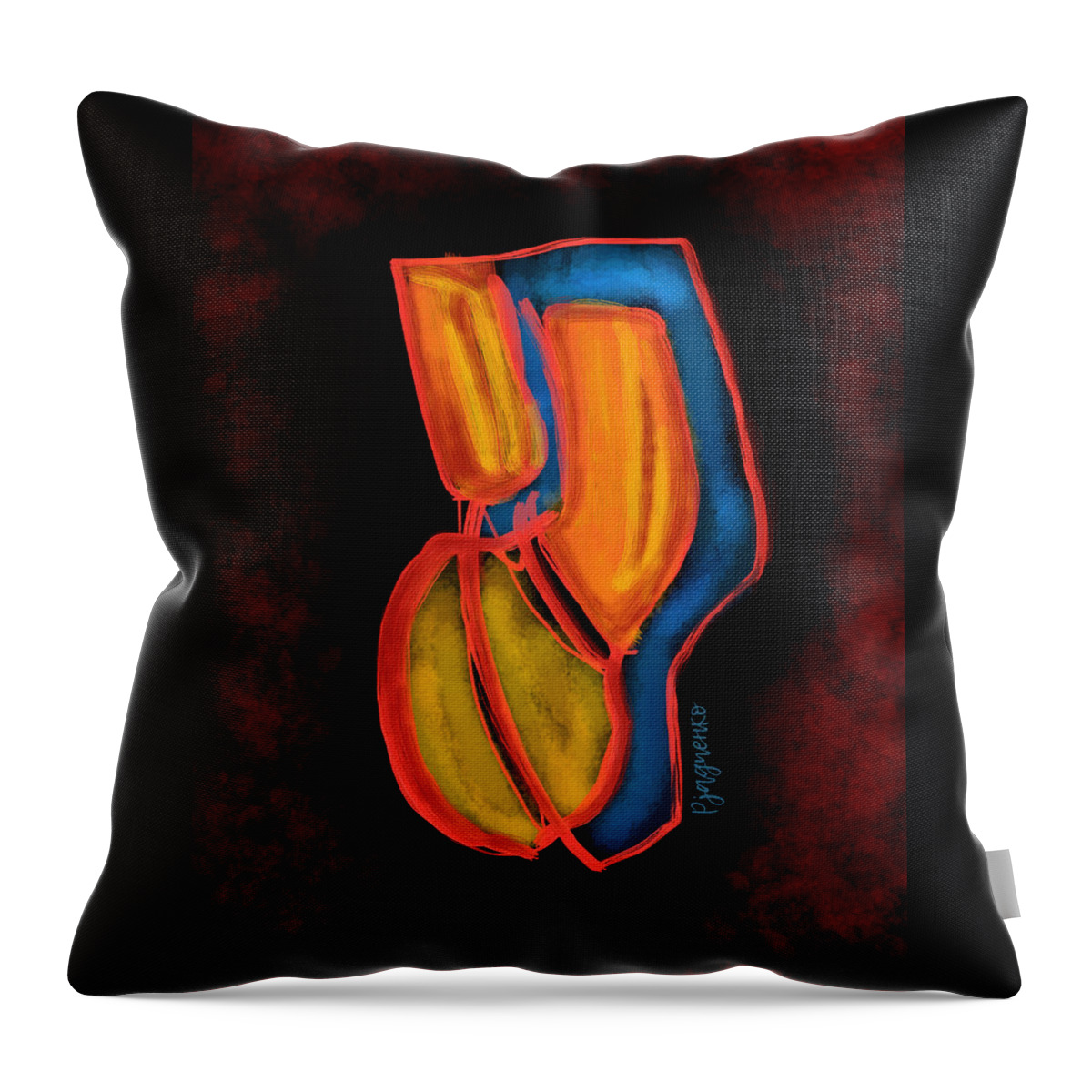 Collage Throw Pillow featuring the digital art Collage #21 by Ljev Rjadcenko