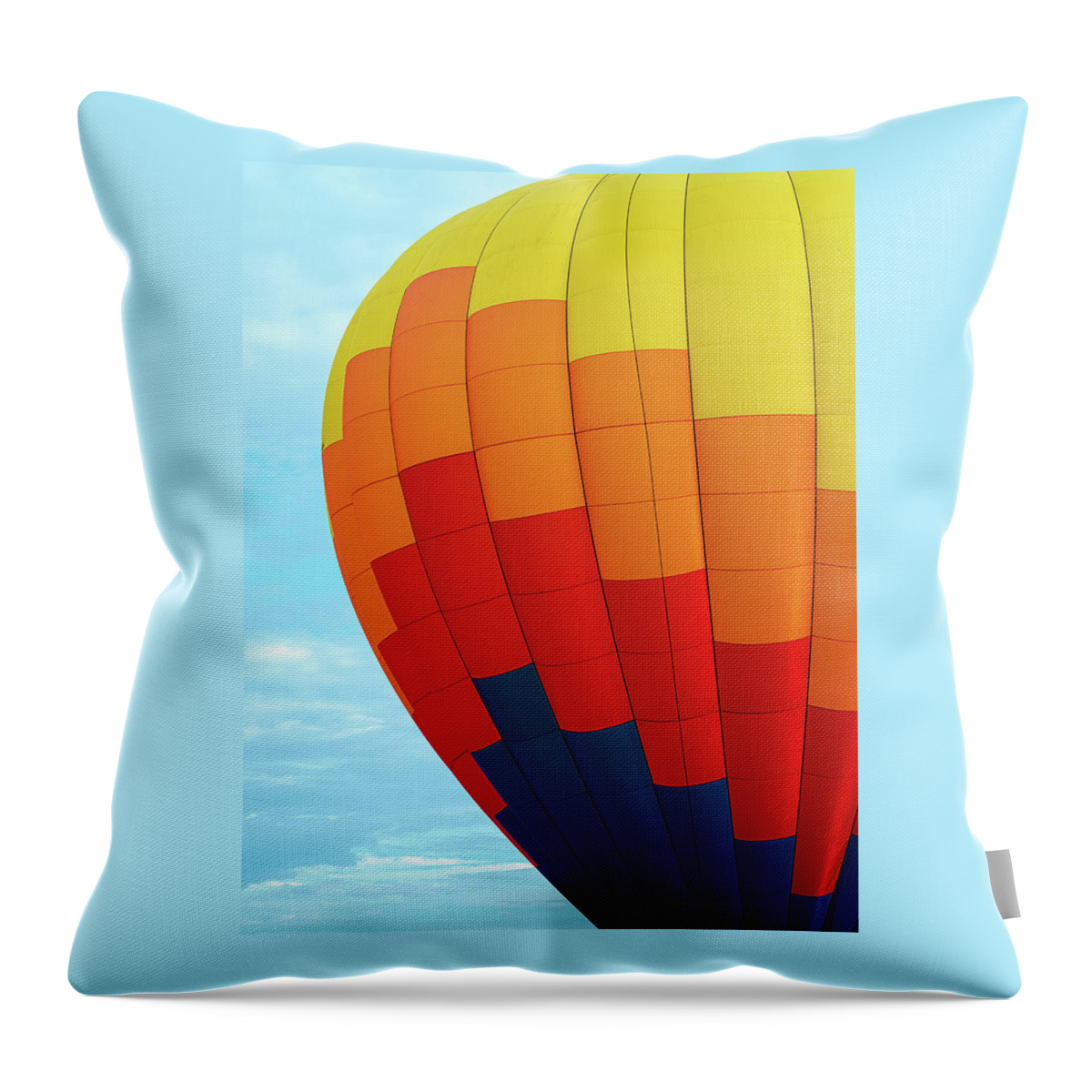 New Jersey Throw Pillow featuring the photograph Colorful Balloon Ready to Launch by Kristia Adams