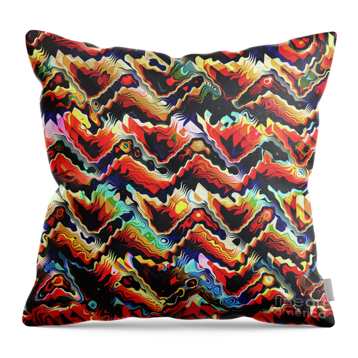 Aztec Throw Pillow featuring the digital art Colorful Geometric Motif by Phil Perkins
