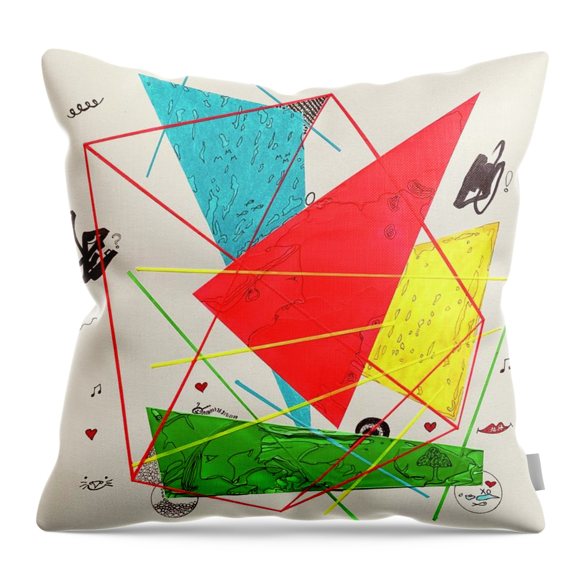  Throw Pillow featuring the mixed media Colorful Rays 16202 by Lew Hagood