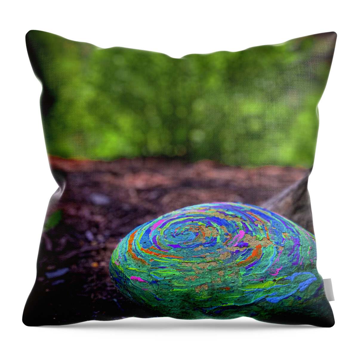 Landscape Throw Pillow featuring the photograph Colorful Rock by Lora J Wilson
