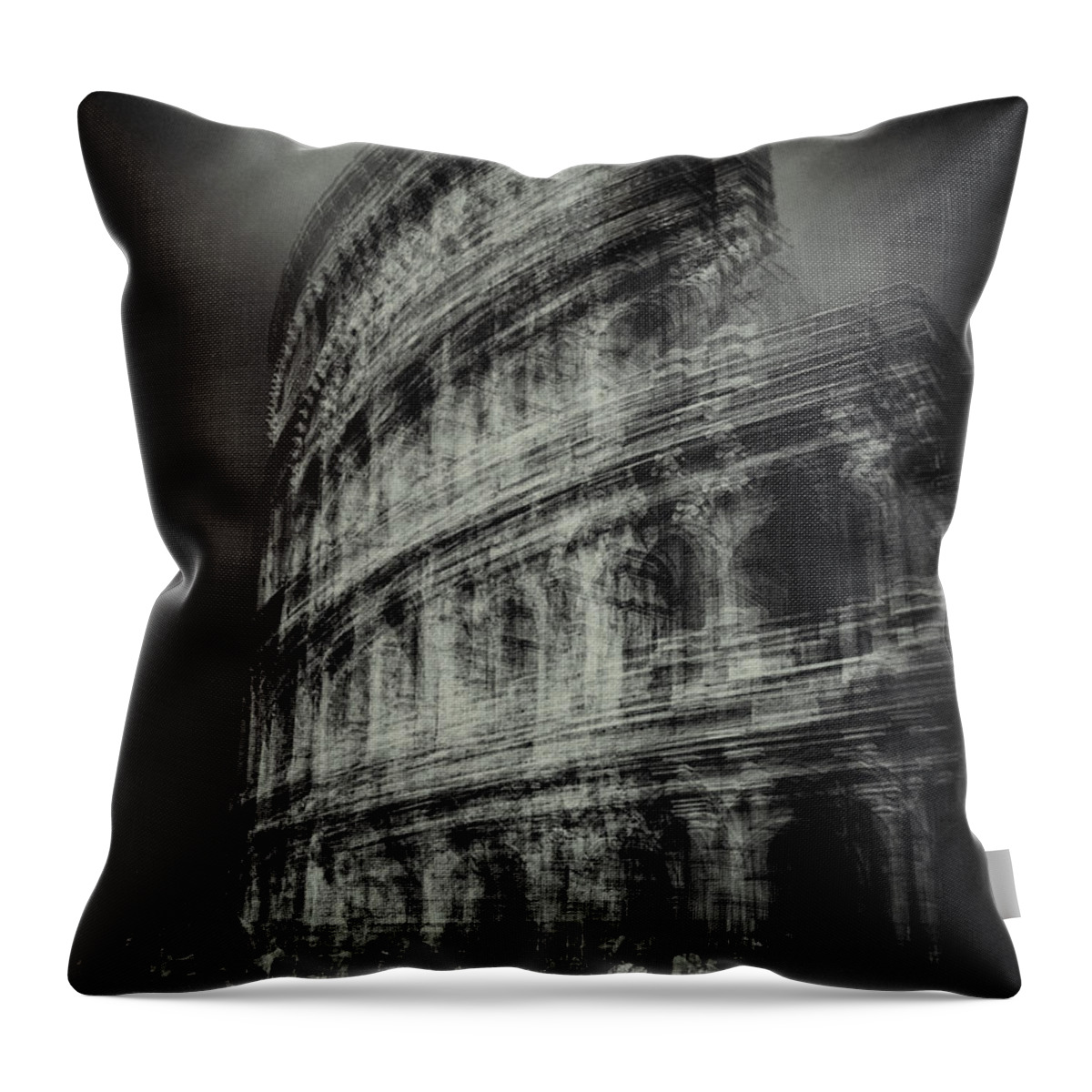 Monochrome Throw Pillow featuring the photograph Colosseo by Grant Galbraith