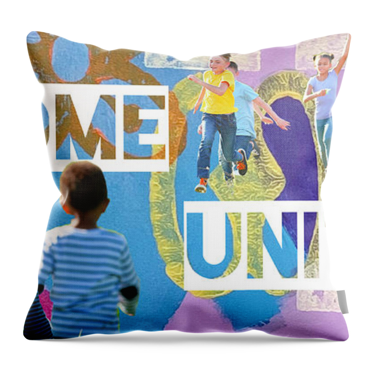  Throw Pillow featuring the painting Come unite by Clayton Singleton